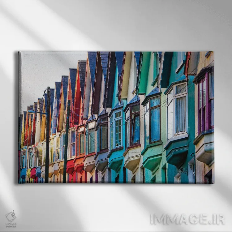تابلو دکوراتیو Cobh, Republic Of Ireland,خیابان رنگارنگ، کوو، جمهوری ایرلند اثر جورج اوزه - نمای روبهرو روی دیوار