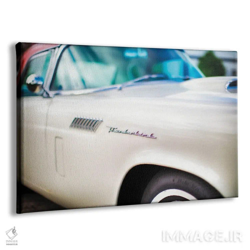 تابلو دکوراتیو فندر با نوشته های فورد تاندربرد کلاسیک اثر جورج اوزه - نمای پرسپکتیو محصول