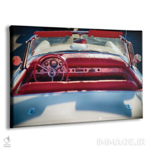 تابلو دکوراتیو فورد تاندربرد کلاسیک با سقف باز اثر جورج اوزه - نمای پرسپکتیو محصول