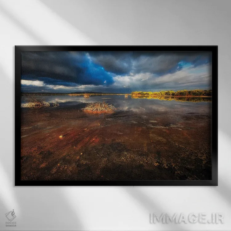 تابلو دکوراتیو منظره مرداب شور، کابو روخو، پورتوریکو اثر جورج اوزه - نمای قابدار مشکی