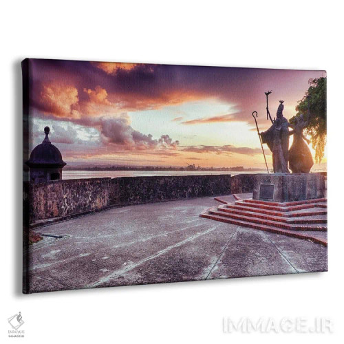 تابلو دکوراتیو غروب در میدان آیین معنویتی، سن خوان، پورتوریکو اثر جورج اوزه - نمای پرسپکتیو محصول