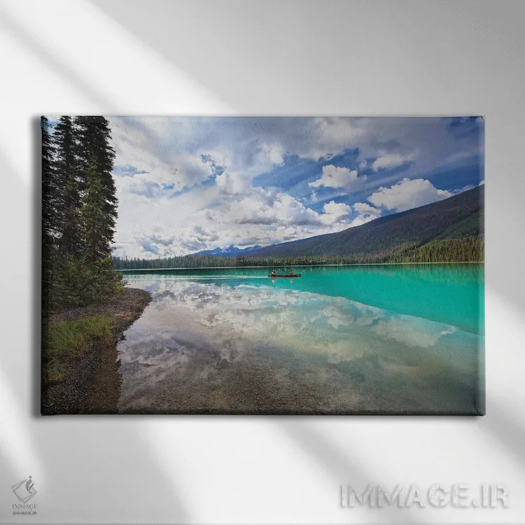 تابلو دکوراتیو انعکاس ابرها در دریاچه ای آرام، دریاچه امرالد، پارک ملی یاهو… اثر جورج اوزه - نمای روبهرو روی دیوار