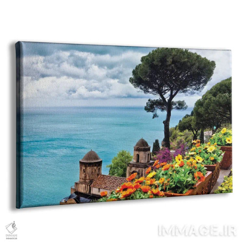 تابلو دکوراتیو نمای زاویه بلند از ویلا روفولو، راولو، کامپانیا، ایتالیا اثر جورج اوزه - نمای پرسپکتیو محصول