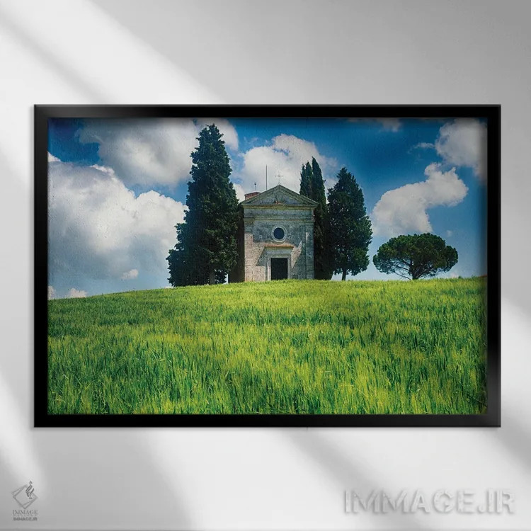 تابلو دکوراتیو نمازخانه مادونا دی ویتالتا، توسکانی، ایتالیا اثر جورج اوزه - نمای قابدار مشکی