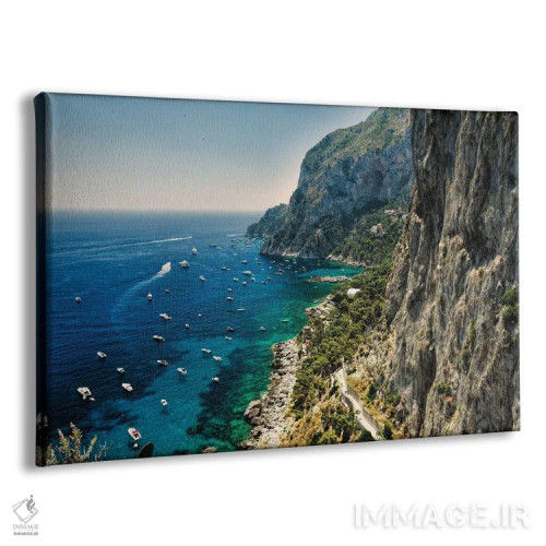 تابلو دکوراتیو ساحل صخره ای، مارینا پیکولا، کاپری، کامپانیا، ایتالیا اثر جورج اوزه - نمای پرسپکتیو محصول