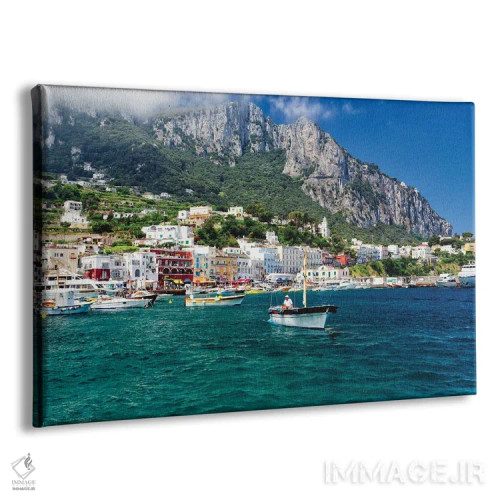 تابلو دکوراتیو نمای بندر مارینا گرانده از دریا، کاپری، کامپانیا، ایتالیا اثر جورج اوزه - نمای پرسپکتیو محصول