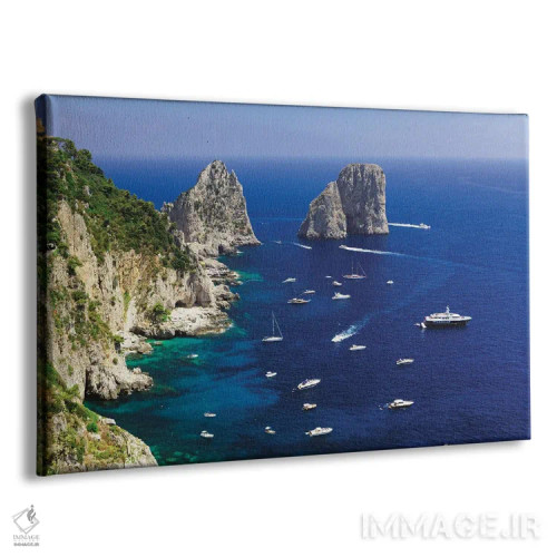 تابلو دکوراتیو ساحل کاپری در صخره های فارالیونی، کامپانیا، ایتالیا اثر جورج اوزه - نمای پرسپکتیو محصول