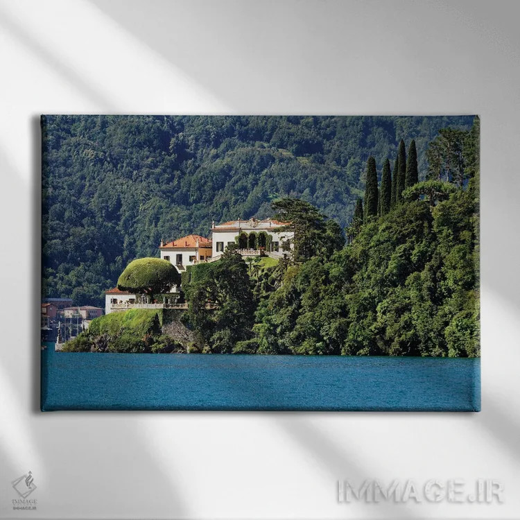تابلو دکوراتیو ویلا بالبینیلو، لنو کومو، دریاچه کومو، لمباردی، ایتالیا اثر جورج اوزه - نمای روبهرو روی دیوار