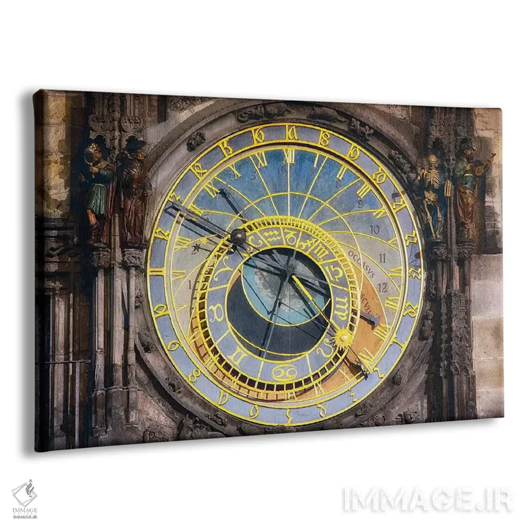 تابلو دکوراتیو نمای نزدیک از ساعت نجومی پراگ، جمهوری چک اثر جورج اوزه - نمای پرسپکتیو محصول