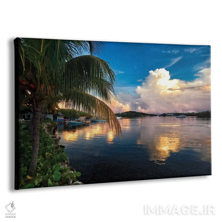 تابلو دکوراتیو انعکاس ابرها در خلیج، لا پارگرا، پورتوریکو اثر جورج اوزه - نمای پرسپکتیو محصول