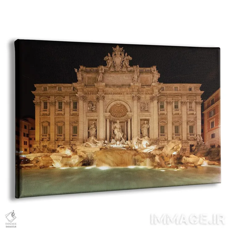تابلو دکوراتیو نمای شبانه فواره تروی، رم، ایتالیا اثر جورج اوزه - نمای پرسپکتیو محصول