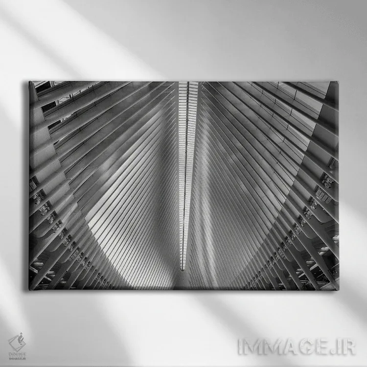 تابلو دکوراتیو پرهای تیرآهنی اثر جورج اوزه - نمای روبهرو روی دیوار