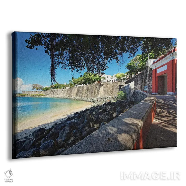 تابلو دکوراتیو نمای دروازه شهری سن خوان قدیمی، پورتوریکو اثر جورج اوزه - نمای پرسپکتیو محصول