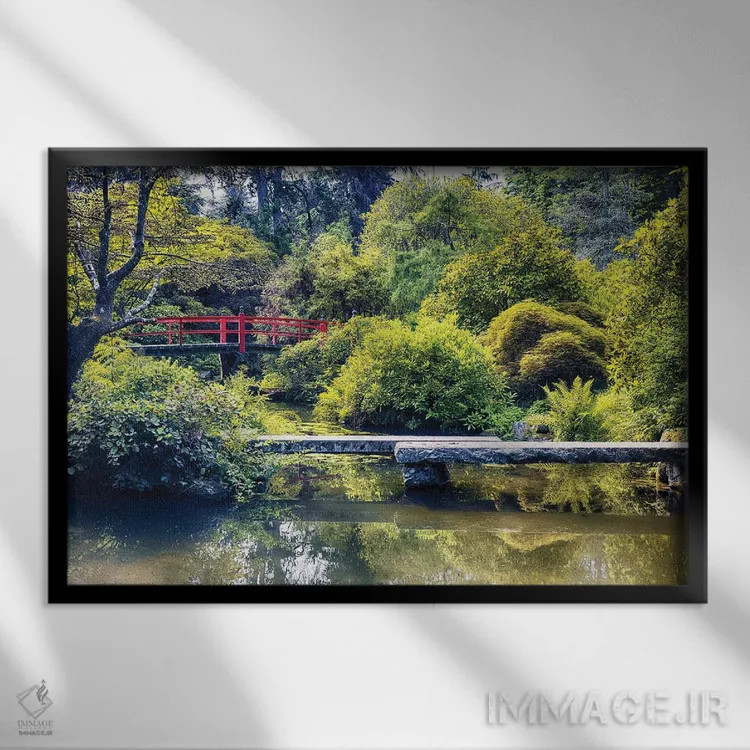 تابلو دکوراتیو پلک قرمز کوچک، باغ کوبوتا، سیاتل اثر جورج اوزه - نمای قابدار مشکی