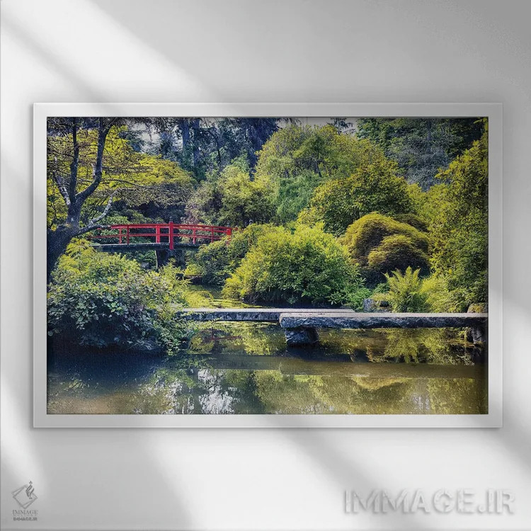 تابلو دکوراتیو پلک قرمز کوچک، باغ کوبوتا، سیاتل اثر جورج اوزه - نمای قابدار سفید