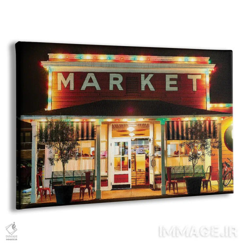 تابلو دکوراتیو بازار کلاسیک دره ناپا در شب اثر جورج اوزه - نمای پرسپکتیو محصول