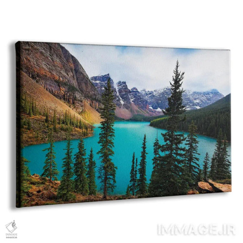 تابلو دکوراتیو دریاچه مورین، دره ده قله، آلبرتا، کانادا اثر جورج اوزه - نمای پرسپکتیو محصول