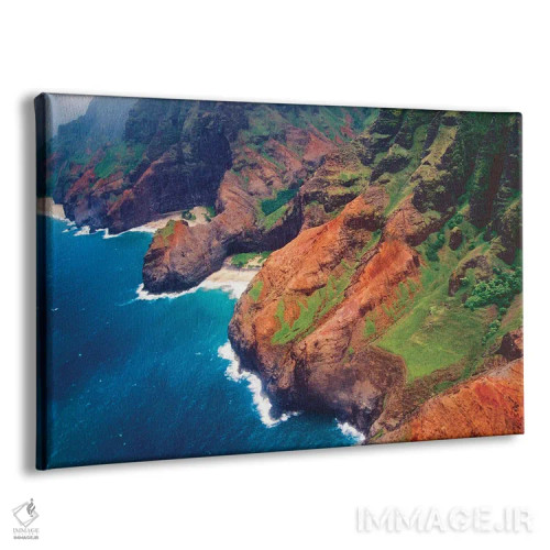 تابلو دکوراتیو نمای هوایی ساحل ناپالی، کائوآی، هاوایی اثر جورج اوزه - نمای پرسپکتیو محصول