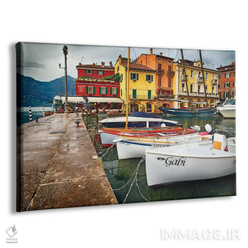 تابلو دکوراتیو بندر مالچزین، دریاچه گاردا، ونتو، ایتالیا اثر جورج اوزه - نمای پرسپکتیو محصول