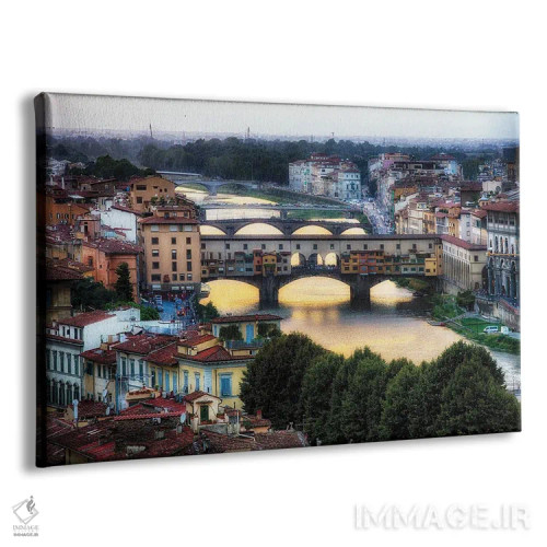 تابلو دکوراتیو پل ها بر رود آرنو، فلورانس، توسکانی، ایتالیا اثر جورج اوزه - نمای پرسپکتیو محصول
