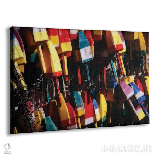 تابلو دکوراتیو نمایش بویه های خرچنگ رنگی در مین اثر جورج اوزه - نمای پرسپکتیو محصول