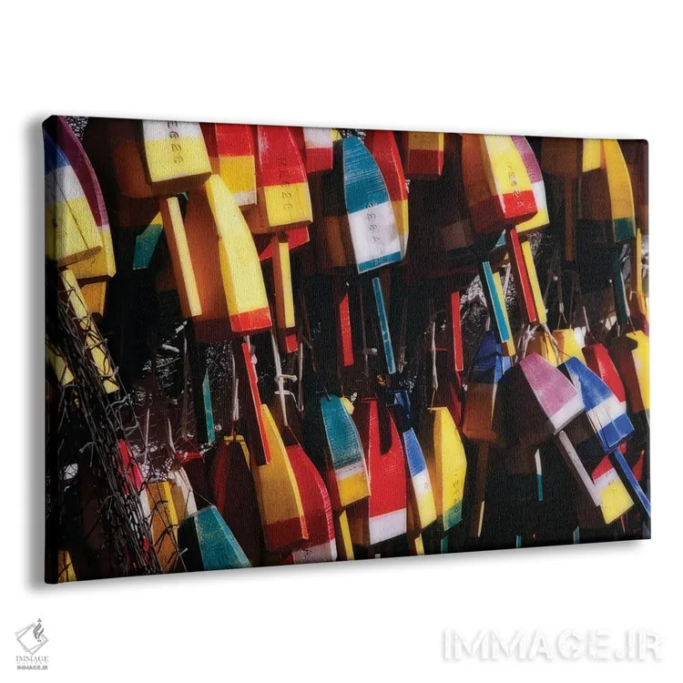 تابلو دکوراتیو نمایش بویه های خرچنگ رنگی در مین اثر جورج اوزه - نمای پرسپکتیو محصول