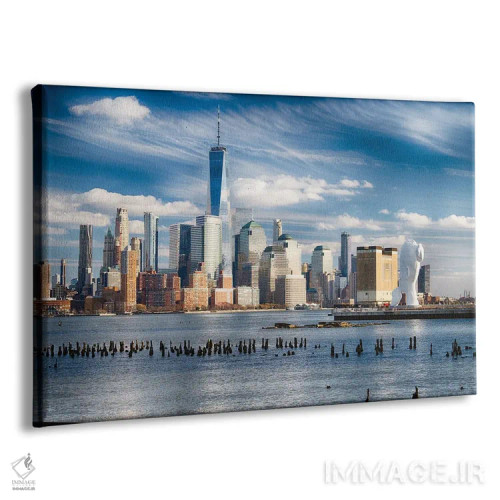 تابلو دکوراتیو کناره رودخانه جرسی سیتی، نیوجرسی اثر جورج اوزه - نمای پرسپکتیو محصول