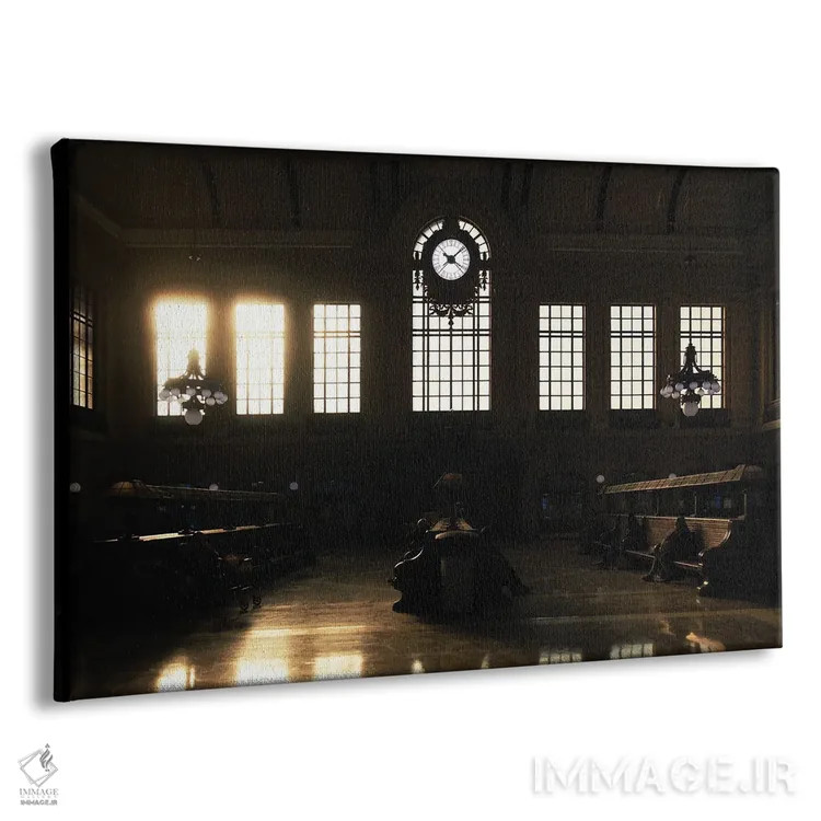 تابلو دکوراتیو انتظار برای قطار در ترمینال هوبوکن اثر جورج اوزه - نمای پرسپکتیو محصول