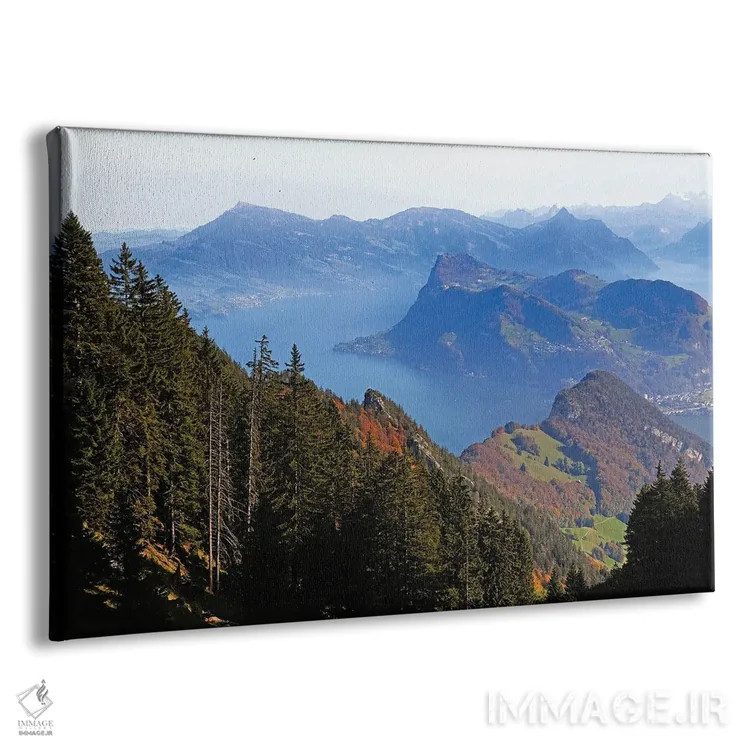 تابلو دکوراتیو نمای از بالا از دریاچه لوزرن، آلپناخ اشتاد، اوبوالدن، سوئیس اثر جورج اوزه - نمای پرسپکتیو محصول