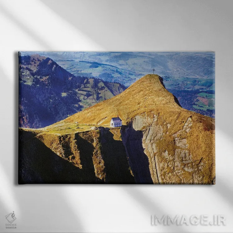 تابلو دکوراتیو کلیسای کوچک روی کوه، کوه پیلاتوس، نیدوالدن، سوئیس اثر جورج اوزه - نمای روبهرو روی دیوار