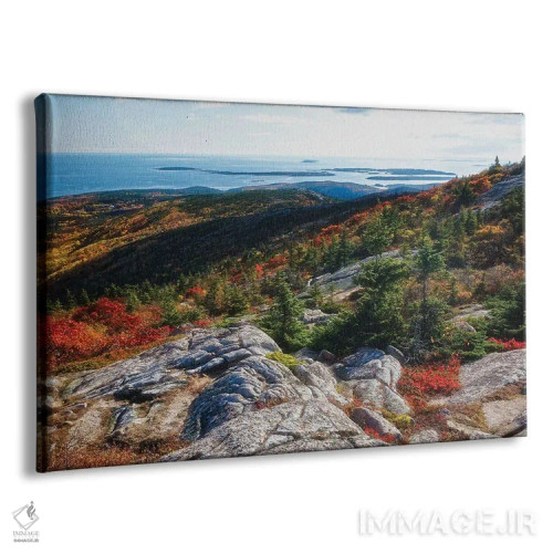 تابلو دکوراتیو منظره پاییزی کوه کادیلاک، پارک ملی آکادیا، مین اثر جورج اوزه - نمای پرسپکتیو محصول