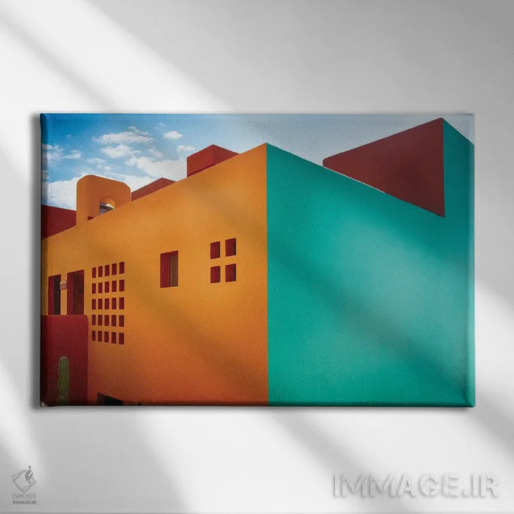 تابلو دکوراتیو رنگ های برجسته و شکل های ساده، کابو سان لوکاس، مکزیک اثر جورج اوزه - نمای روبهرو روی دیوار