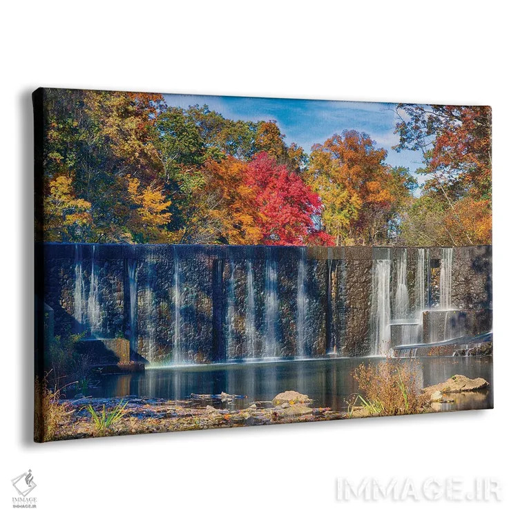 تابلو دکوراتیو منظره پاییزی آبشار برکه سیلی، واچانگ، شهرستان یونیون، نیوجرسی اثر جورج اوزه - نمای پرسپکتیو محصول