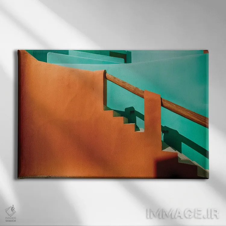 تابلو دکوراتیو معماری رنگارنگ به سبک آدوبی، کابو سان لوکاس، مکزیک اثر جورج اوزه - نمای روبهرو روی دیوار