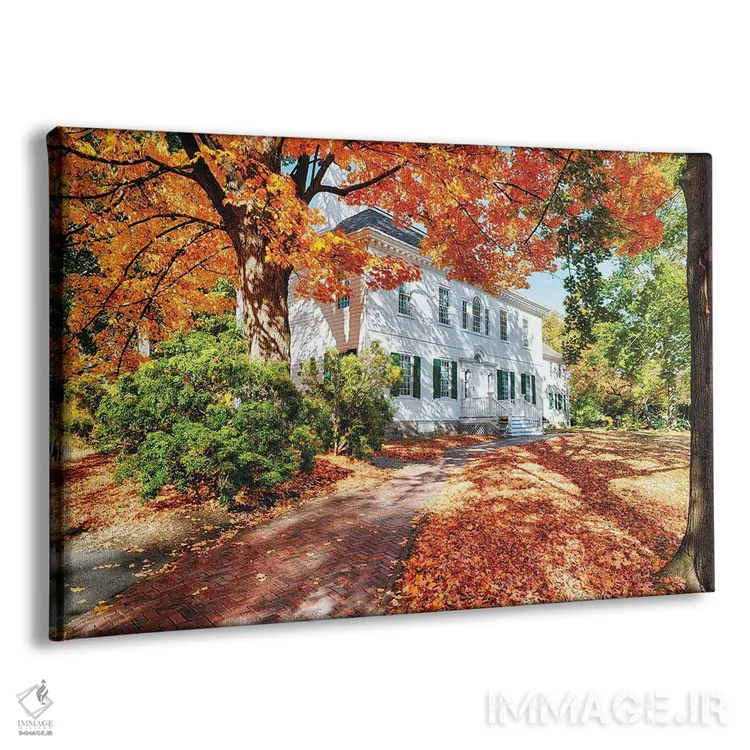 تابلو دکوراتیو عمارت فورد، مقر واشنگتن با منظره پاییزی، موریستاون، نیوجرسی اثر جورج اوزه - نمای پرسپکتیو محصول