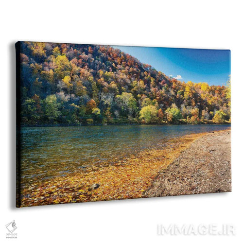 تابلو دکوراتیو پاییز رودخانه دلاور در منطقه واتر گپ، مرز نیوجرسی-پنسیلوانیا… اثر جورج اوزه - نمای پرسپکتیو محصول