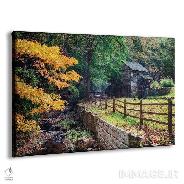 تابلو دکوراتیو آسیاب کوچک غلات در دره کاتالوسا، شهرستان باکس، پنسیلوانیا اثر جورج اوزه - نمای پرسپکتیو محصول