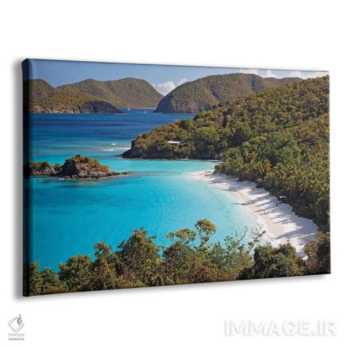 تابلو دکوراتیو نمای بالا از یک خلیج، ترانک بی، سنت جان، جزایر ویرجین آمریکا اثر جورج اوزه - نمای پرسپکتیو محصول