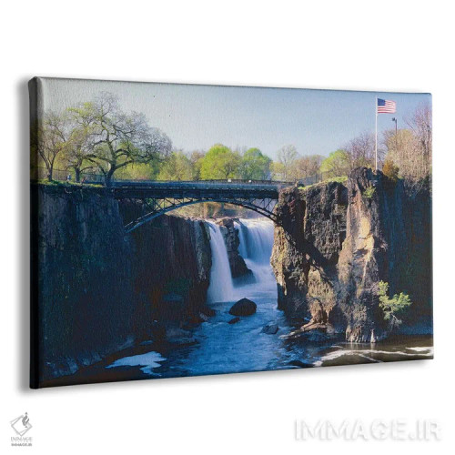 تابلو دکوراتیو آبشارهای بزرگ رودخانه پاساییک، پیترسون، نیوجرسی اثر جورج اوزه - نمای پرسپکتیو محصول