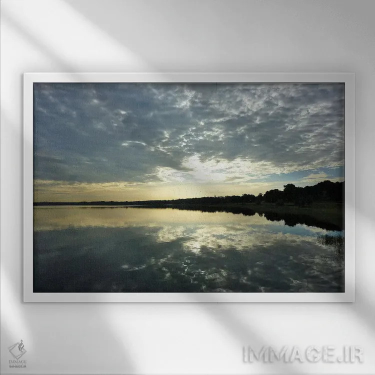 تابلو دکوراتیو بازتاب های آسمان اثر گیل پک - نمای قابدار سفید