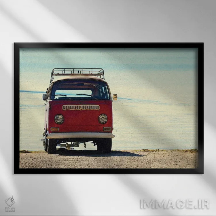 تابلو دکوراتیو سواری ساحلی اثر گیل پک - نمای قابدار مشکی