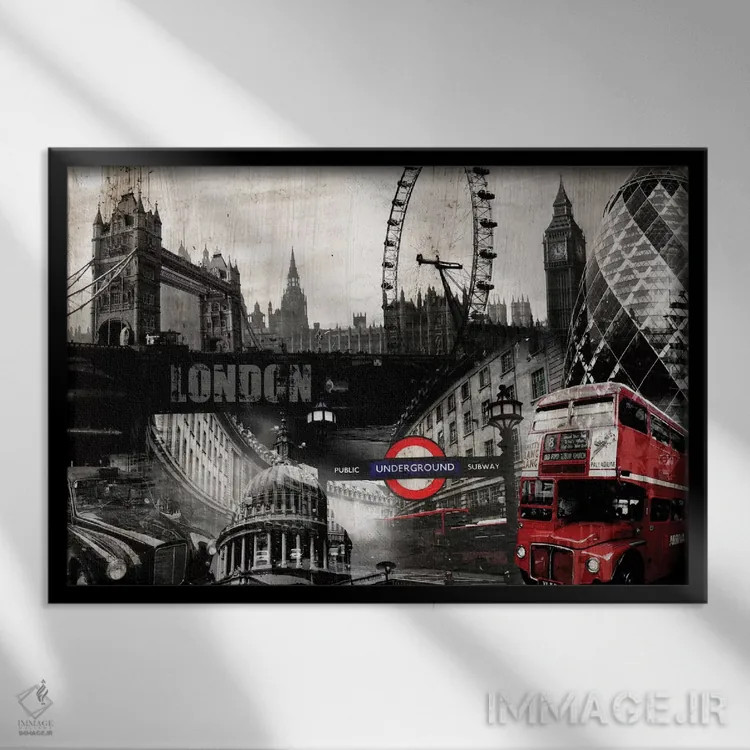 تابلو دکوراتیو لندن اثر گراف اینک - نمای قابدار مشکی