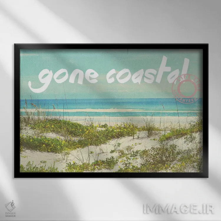 تابلو دکوراتیو ساحل نشین اثر گیل پک - نمای قابدار مشکی