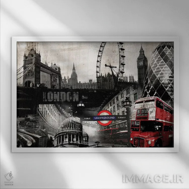 تابلو دکوراتیو لندن اثر گراف اینک - نمای قابدار سفید