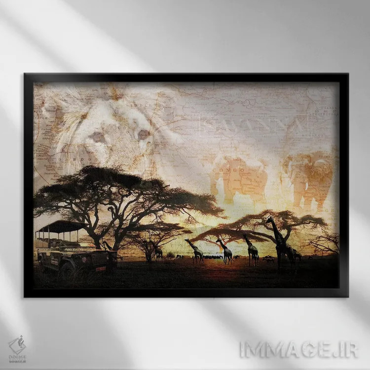 تابلو دکوراتیو ساوان اثر گراف اینک - نمای قابدار مشکی