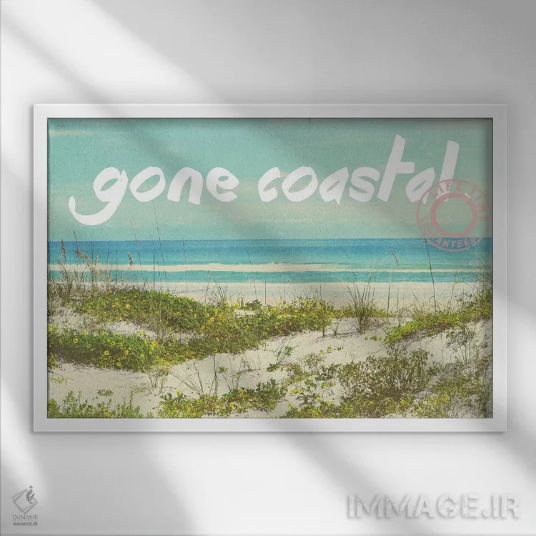 تابلو دکوراتیو ساحل نشین اثر گیل پک - نمای قابدار سفید