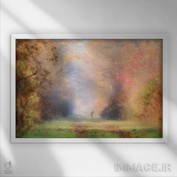 تابلو دکوراتیو آهوی نوامبر اثر کری ان گریپو-پایک - نمای قابدار سفید