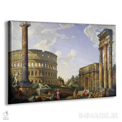 تابلو کلاسیک خیال پردازی رومی اثر جیووانی پائولو پانینی - نمای پرسپکتیو محصول
