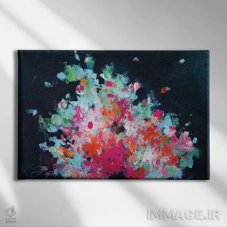 تابلو انتزاعی برایت گل آرزو دارم VIII اثر گزیـن پوستما - نمای روبهرو روی دیوار