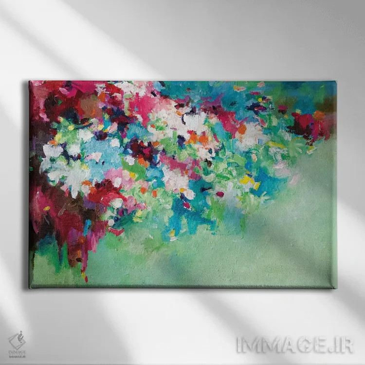 تابلو انتزاعی اندیشه های آرامش بخش اثر گزیـن پوستما - نمای روبهرو روی دیوار